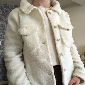 White Universal Thread Sherpa Jacket
